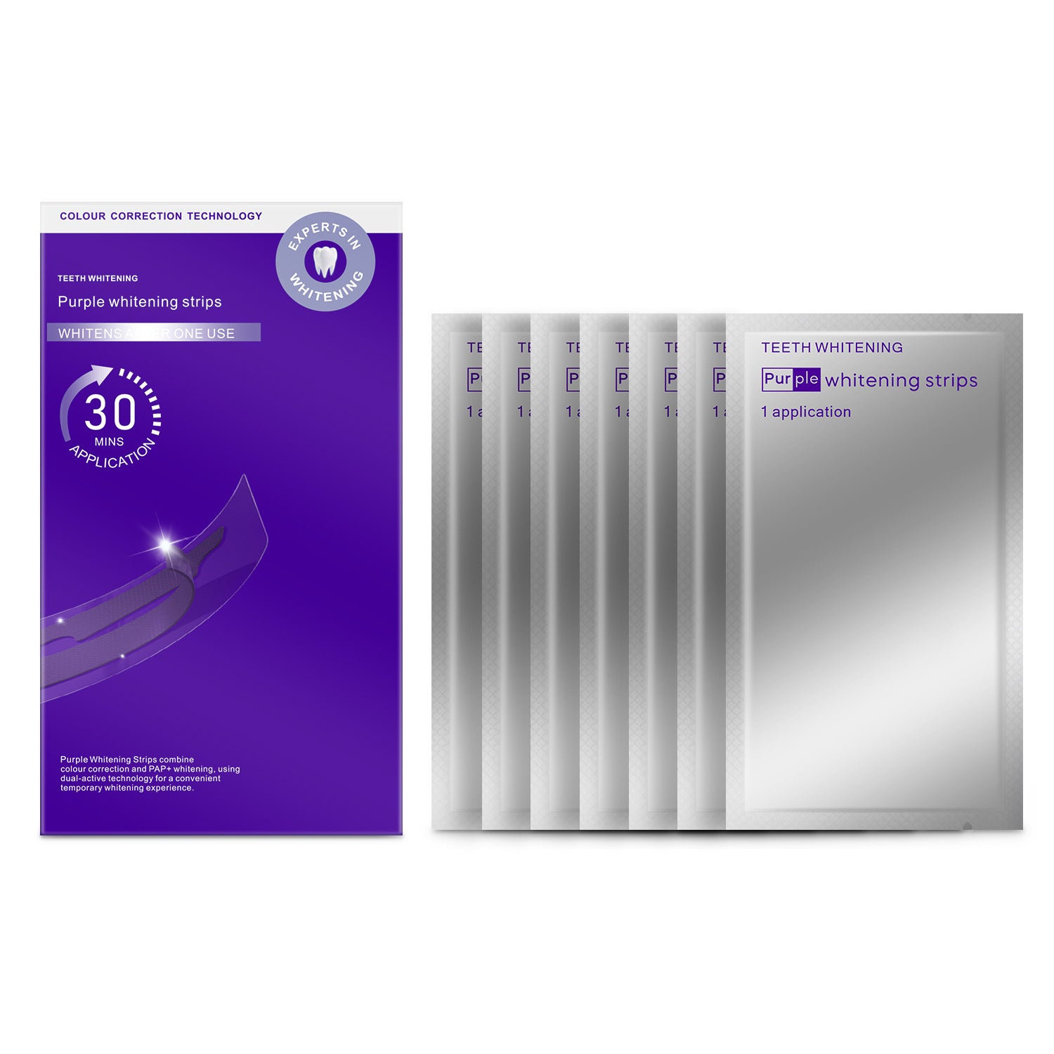 Advanced purple whitening strips