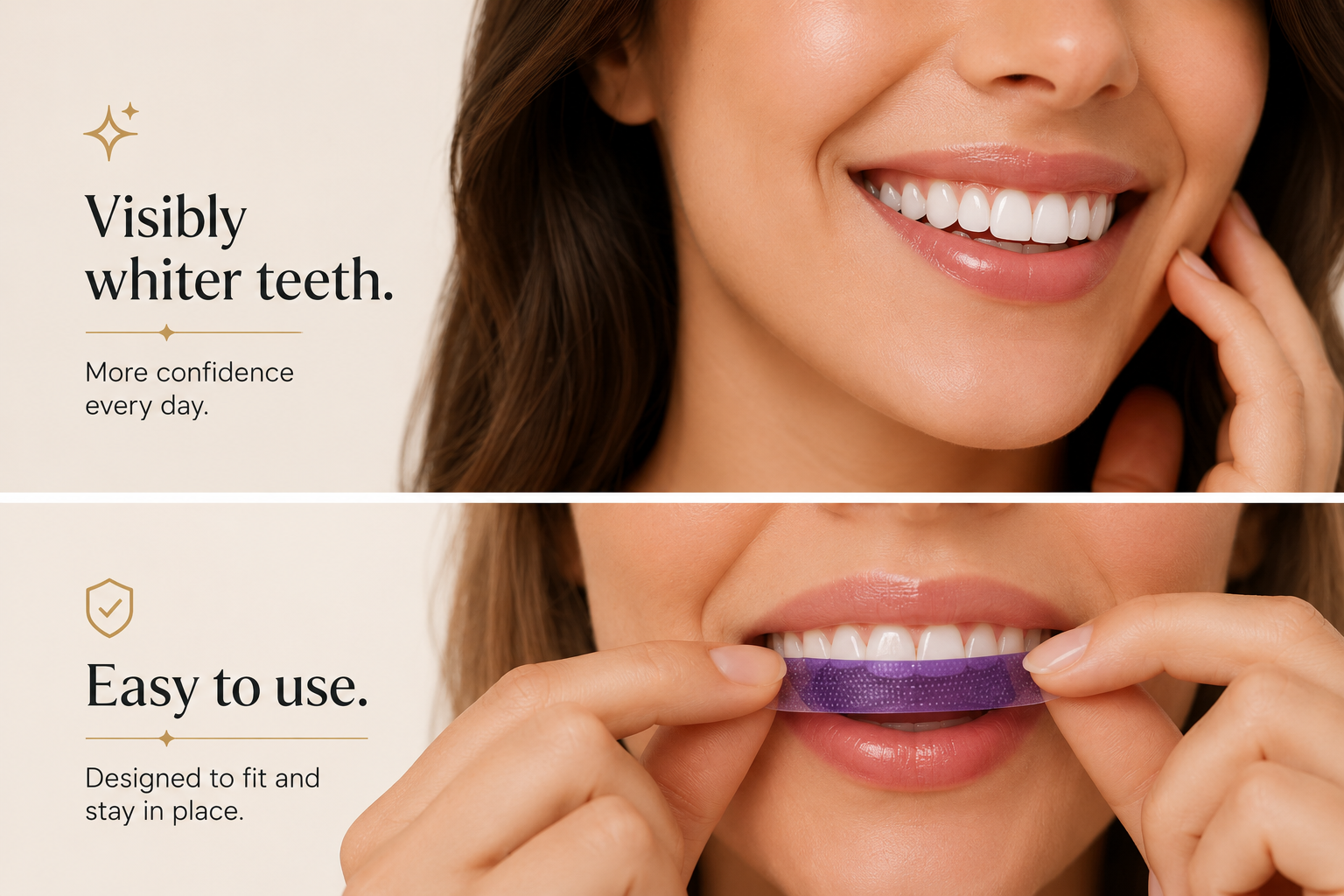 Advanced purple whitening strips